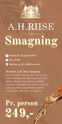 A.H. Riise smagning - Fredag den 31. januar 2025 kl. 18.30