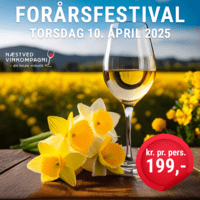 Forårsfestival - Torsdag d. 10. april 2025 kl. 18.30-21.00  - Næstved vinkompagni