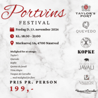 Portvinsfestival - Fredag d. 13. november 2026 kl. 18.30-21.00